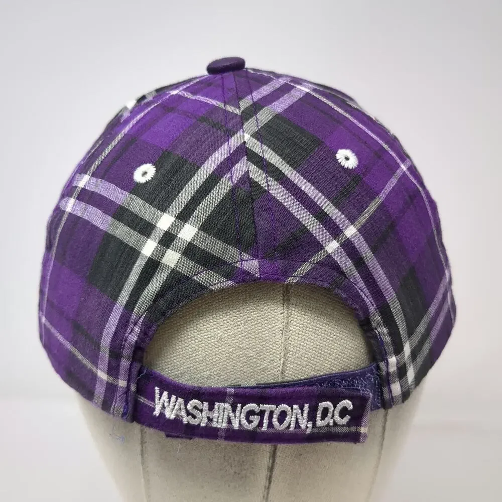 City Hunter Baseball Cap Purple One Size Plaid Interlocking DC Washington DC Hat